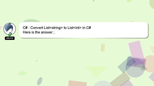 C# : Convert List string to List int in C# смотреть онлайн