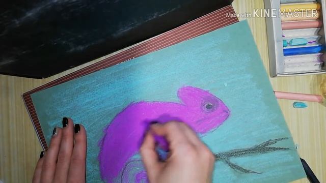 Рисуем пастелью хамелеона смотреть онлайн