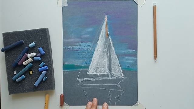 Рисуем парусник сухой пастелью смотреть онлайн