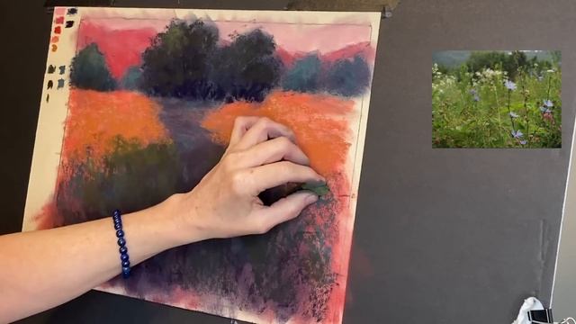 5 Steps Pastel Painting Tutorial / Wildflower Meadow