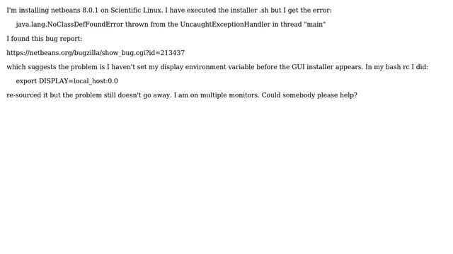 Installing netbeans on Scientific Linux- NoClassDefFoundError thrown from the... смотреть онлайн