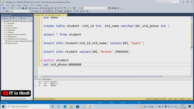 DML Commands in SQL || INSERT || UPDATE || DELETE || DML Commands Practical || HINDI смотреть онлайн