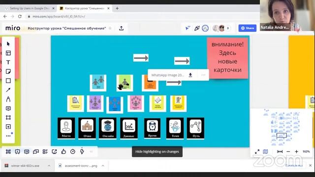 Zoom-кафе Смешанное обучение: планирование урока с использованием карточек - конструктора урока