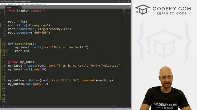 Using Config() To Update Widgets - Python Tkinter GUI Tutorial 63