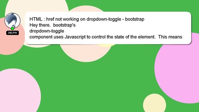 HTML : href not working on dropdown-toggle - bootstrap смотреть онлайн