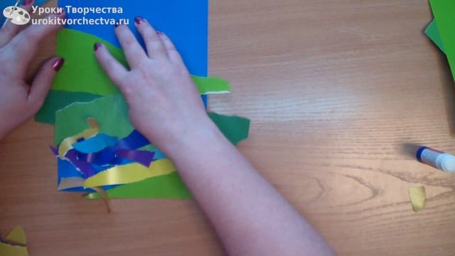 Аппликация в детском саду / Обрывная аппликация из бумаги смотреть онлайн