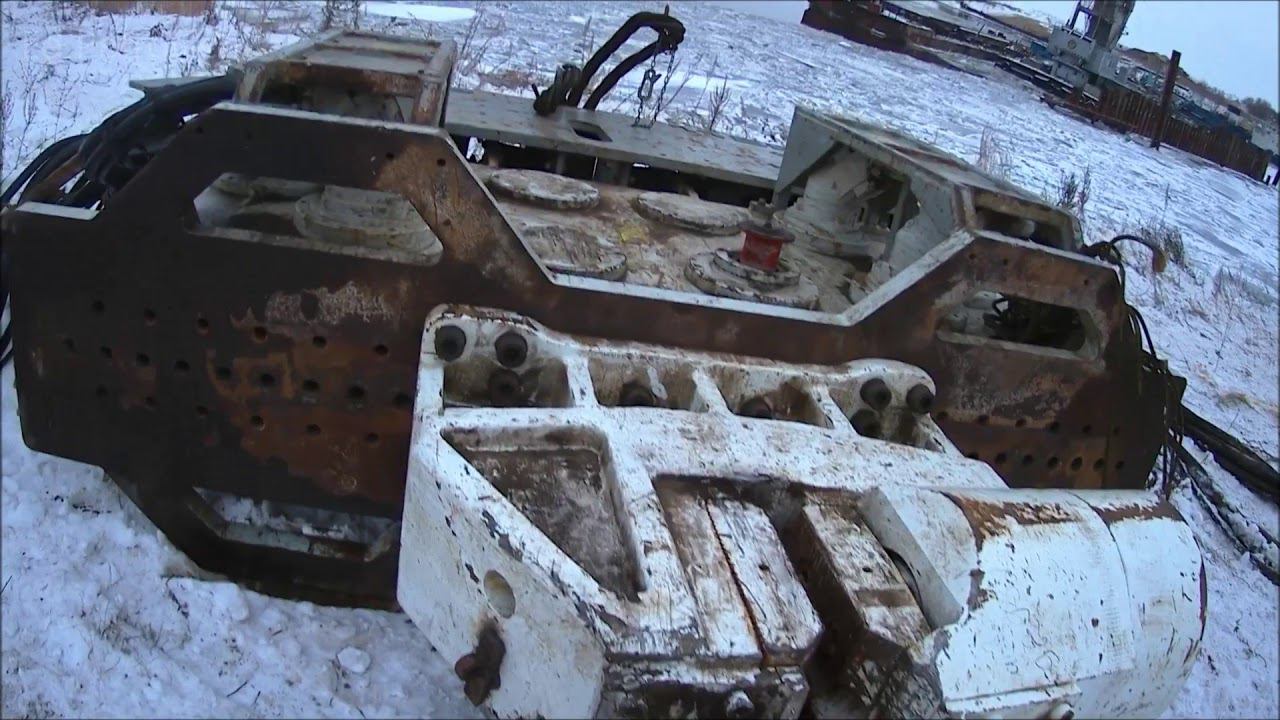 Климовский мост.Работы в порту,смотрим на вибропогружатель,вбитые шпунты,разгрузка песка.