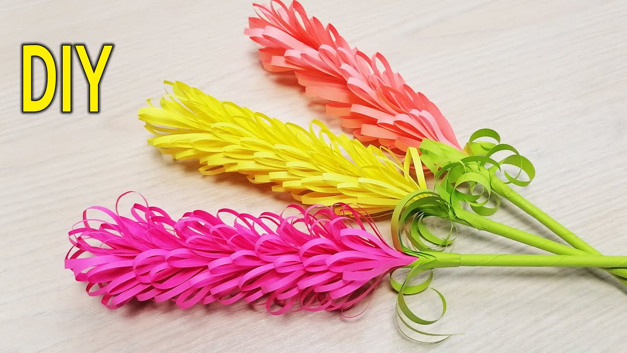 Лавандовые Цветы из бумаги своими руками Бумажные цветы в Подарок или для Дома Мастер Класс смотреть онлайн