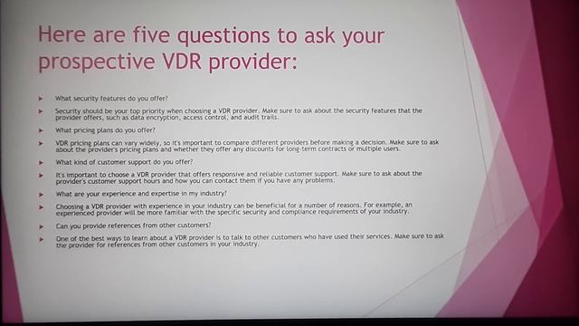 5 Questions to Ask Your Prospective Virtual Data Room Provider смотреть онлайн