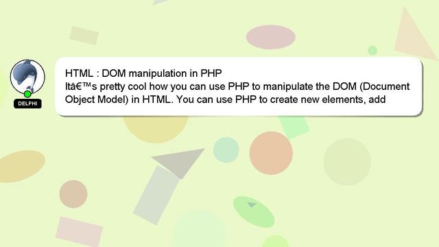 HTML : DOM manipulation in PHP смотреть онлайн
