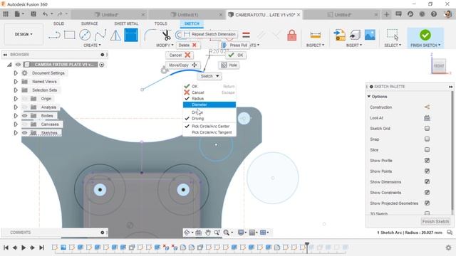 Fusion 360 Diameter or Radius Dimension (Your Choice!) смотреть онлайн