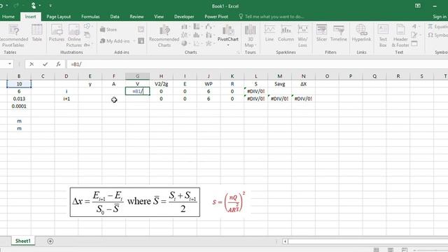 E-15: Excel on [15] Computation of the water surface profile - The direct step method - rectangular смотреть онлайн