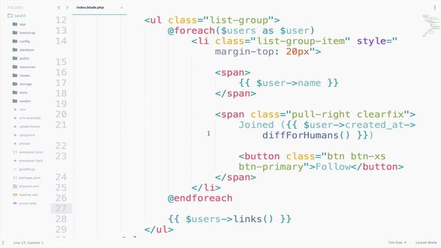 Laravel 5.3 tutorials #19 Forelse смотреть онлайн