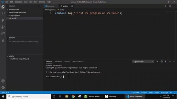 JavaScript in Visual Studio Code 2020 (Getting Started) + Create First JavaScript Project