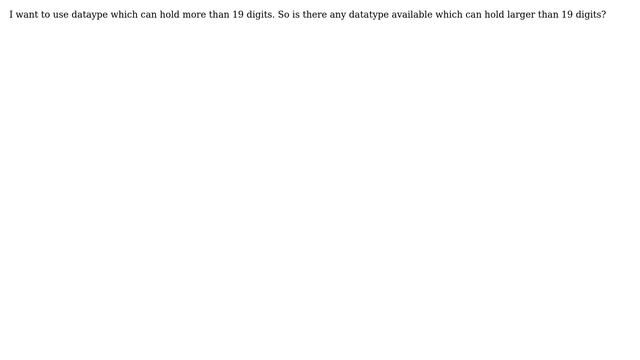 Databases: Datatype bigger than bigint смотреть онлайн