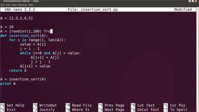 Алгоритм сортировки вставками смотреть онлайн