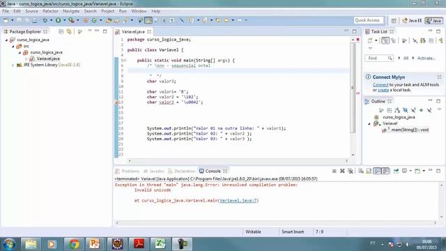 Curso de Java Para Iniciantes - Aula 015 - Tipos de Dados CHAR no Java смотреть онлайн
