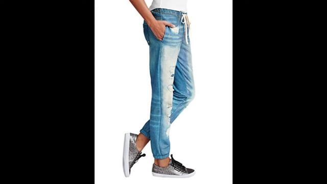 GUESS Womens Lounge Jean Fleece Jogger Pants смотреть онлайн