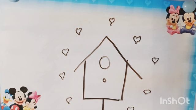 Bolalar qush uyi rasm chizish/Drawing birdhouse for children/Рисование скворечника для детей смотреть онлайн