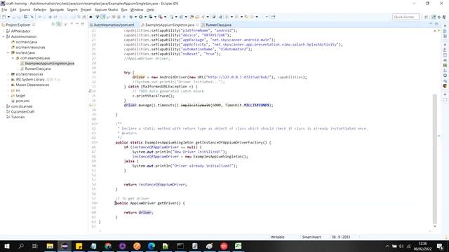 Singleton Design Pattern for Mobile Test Automation | Selenium | Appium | Android смотреть онлайн
