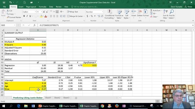Multiple Regression: How to Test the Significance of the Coefficients in Excel 2016 смотреть онлайн