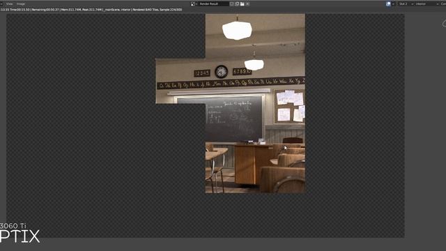 RTX 3060 Ti Blender 2.93 Alpha Classroom CUDA vs OPTIX vs CPU Ryzen5 2600 смотреть онлайн