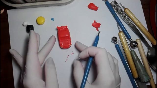 Молния Маквин. Тачки. Декор ложки полимерной глиной. Декор . Полимерная глина. DIY. смотреть онлайн