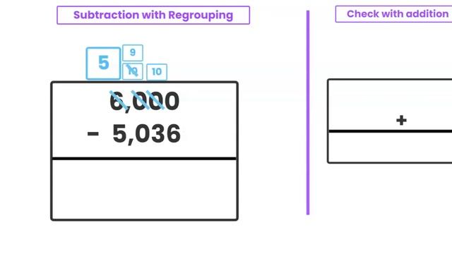 Subtracting large numbers with regrouping and checking with addition смотреть онлайн