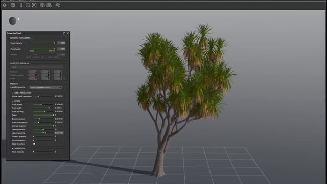 PlantCatalog: 3D Cabbage tree - Cordyline australis - procedural vegetation engine смотреть онлайн
