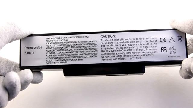 Аккумулятор для Asus K72 N71 N73 X72 (10.8V 4400mAh) P/N: A32-K72, A33-K72, A32-N71, A32-N73 смотреть онлайн