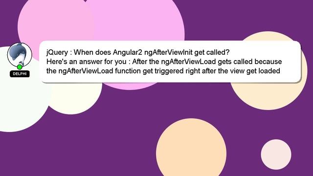 jQuery : When does Angular2 ngAfterViewInit get called? смотреть онлайн