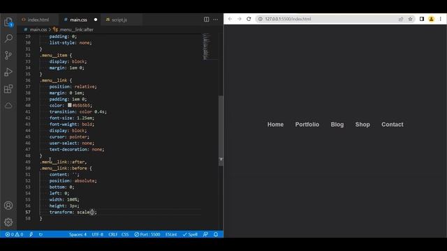 Hover menu effect with HTML, CSS and JS смотреть онлайн