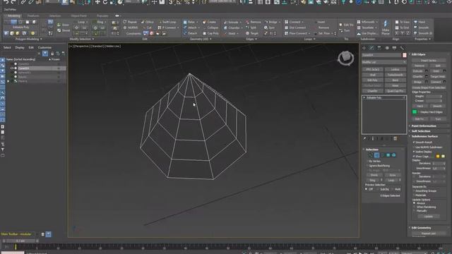 Как сгладить кончик конуса в 3ds Max c помощью TurboSmooth. смотреть онлайн