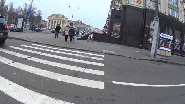 Sony HDR AZ1 тест на велосипеде. По Минску в декабре смотреть онлайн