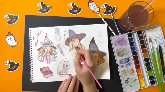 Идеи для рисунка на Хеллоуин | Halloween Speedpaint смотреть онлайн