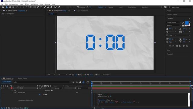 DIGITAL CLOCK / TIMER ANIMATION In After Effects | Easy Timing With Expressions