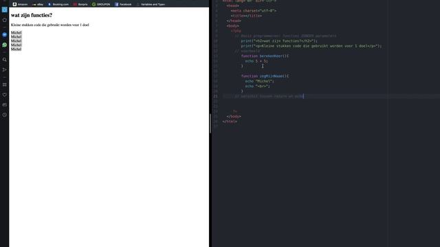 PHP deel 2 - les 4 : functies zonder parameters смотреть онлайн