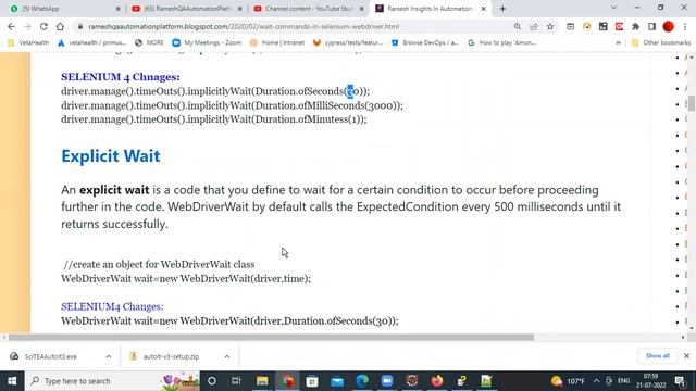 WebDriver Synchronization Wait Commands Implicit Explicit Waits 20220721 смотреть онлайн