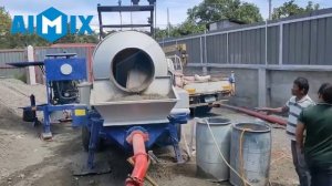 Бетономешалка с насосом 40 м3/ч на Филиппинах#aimix #бетономешалка #бетононасос
