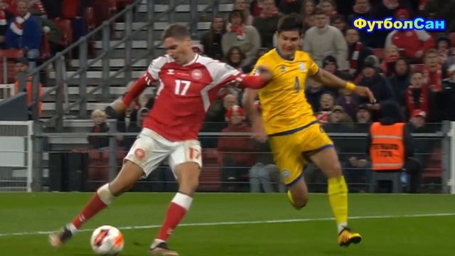 Дания - Казахстан 3:1 Упущенный шанс гостей Отбор Евро 2024 смотреть онлайн