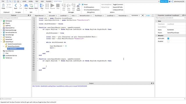 How to make a hold shift to run in roblox studio смотреть онлайн