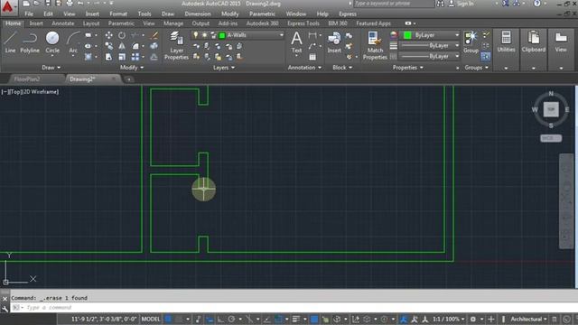 AutoCAD Seven Day Tutorial - Day2 Lesson5 - First Floor Plan смотреть онлайн