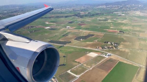 Lauda Airbus A320 SCENIC Approach & Landing at Larnaca Airport | iPhone 12 Pro 4K | 'Hard' Landing