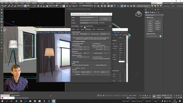 4.06 Как закрепить интерактивный рендер в окне камеры. смотреть онлайн