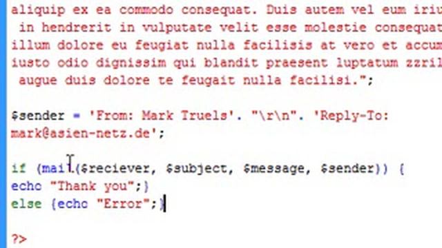 Sending an E-Mail via Web-Browser- Tutorial form "Webseiten mit PHP" смотреть онлайн