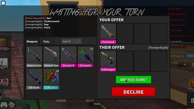Roblox MM2: Trading Clockwork for Hallowgun смотреть онлайн