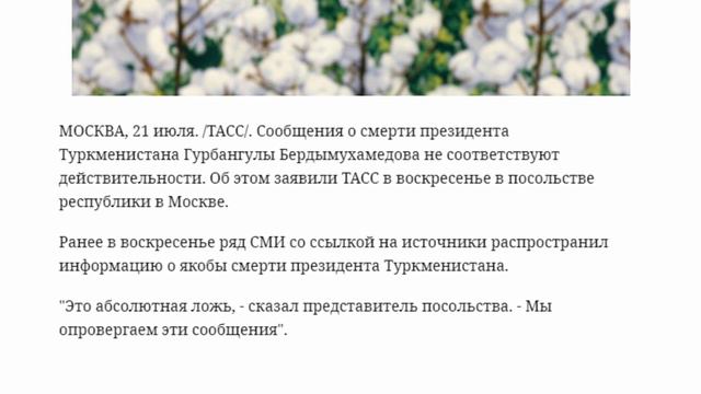 Посольство Туркменистана опровергло сообщения о смерти президента страны смотреть онлайн