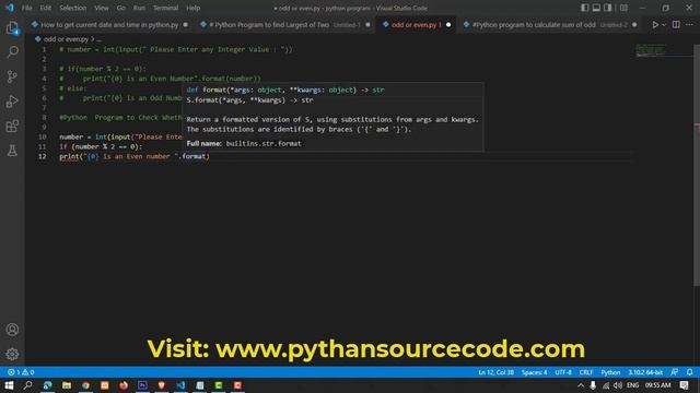 Python Program to Check Whether a Number is Even or Odd ||python source code смотреть онлайн
