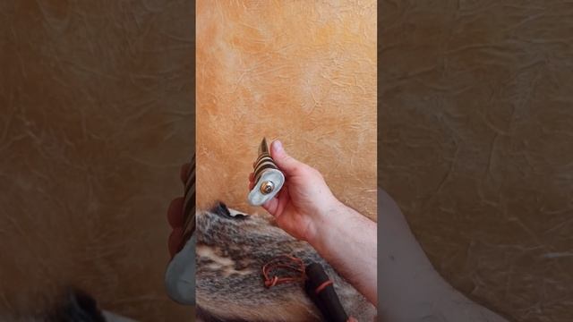 Саамский нож, сталь D2, рукоять кожа и рог смотреть онлайн