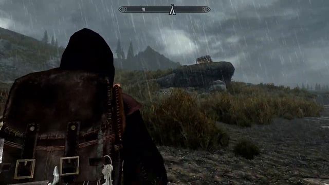Skyrim Ambience: A walk from Whiterun to my camp, rain 1 hour смотреть онлайн